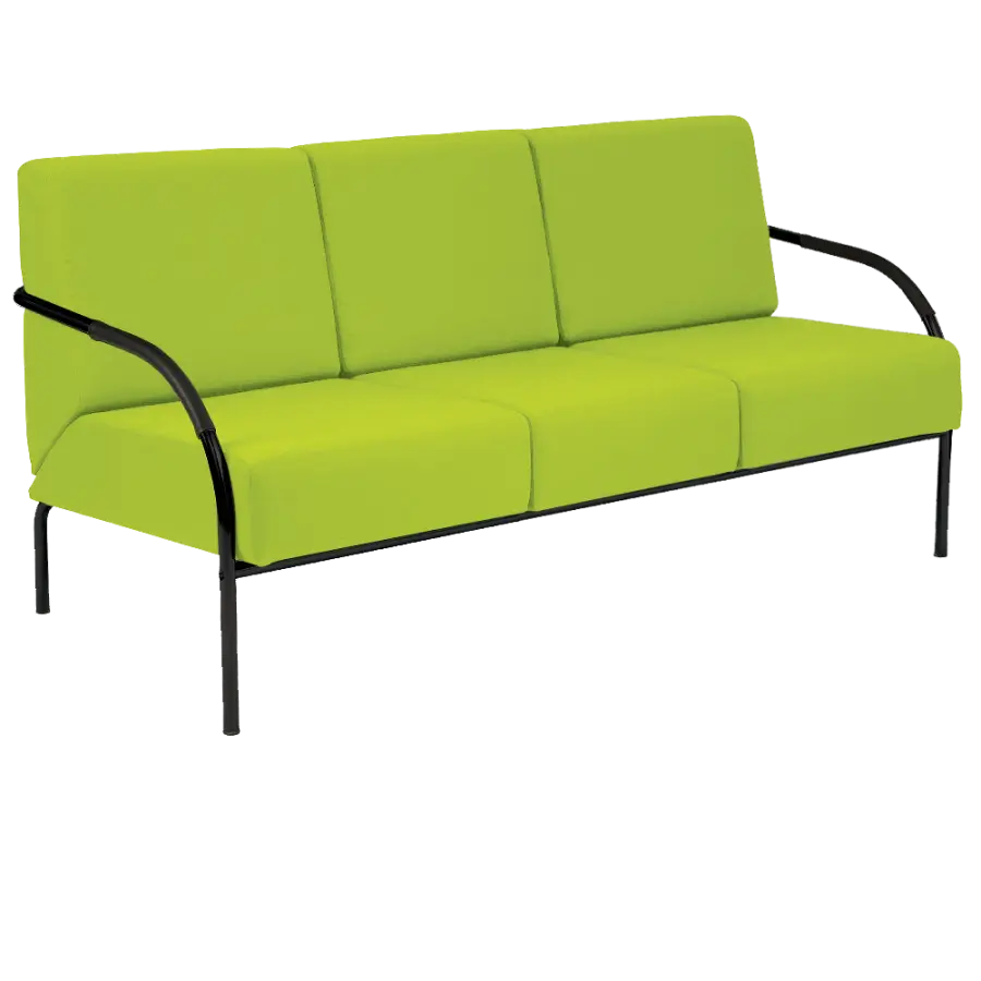 SPA 3 černý lak, látka SUE S 34 - látka hráškově zelená